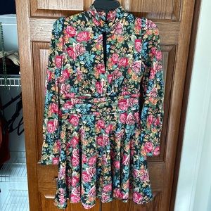 WAYF Satin Floral Dress